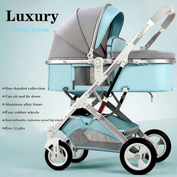 7.5Kg Reversible Baby Stroller 2 In 1 Portable High Landscape Mom Pink Travel Pram Infant Pushchair Strollers#1