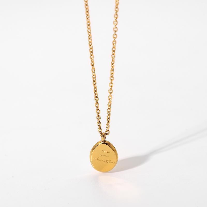 Pendant Necklaces Tarnish Free Waterproof Stainless Steel Oval Word Necklace For Women Statement Chokers Party Jewelry