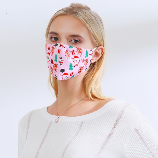 Masks DHL Styles Shipping 10 Adult Xmas Christmas Face Masks Anti Dust Snowflake Mouth Cover Breathable Washable Festival Party Mask L681FA