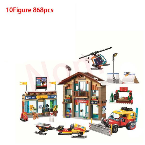 New City Series Ski Resort Model Building Block Brick Toys For Children Christmas gift compatible 60233 60203 60231 60232 X0902