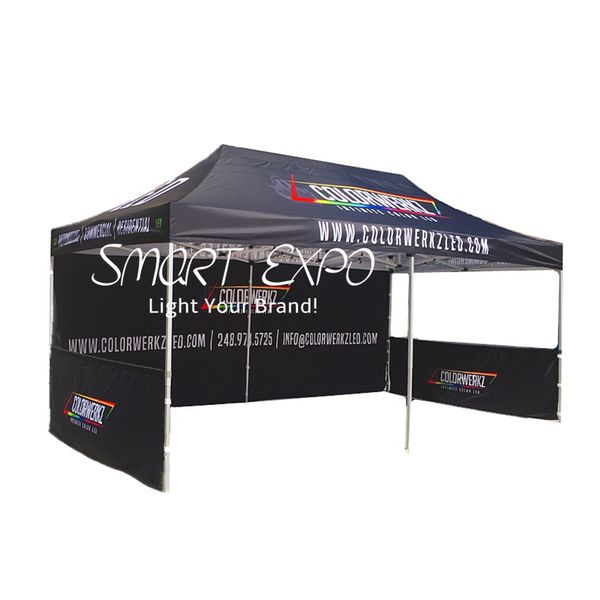 Event Pop Up Tent 10x20ft for Marketing Advertising Display with Aluminum Frame 600D Polyester Printing Wheeled Bag