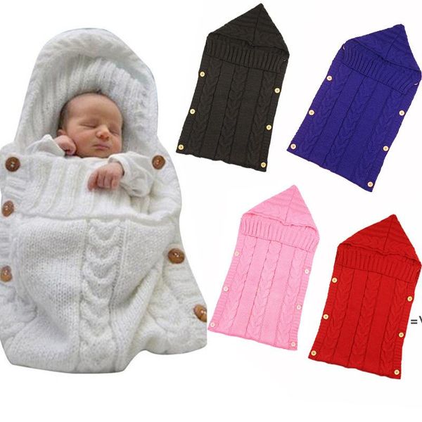 Newborn Baby Wrap Swaddle Blanket Knit Sleeping Bag Receiving Blankets Stroller Wraps For Babys (0-6 Month) JJD10898