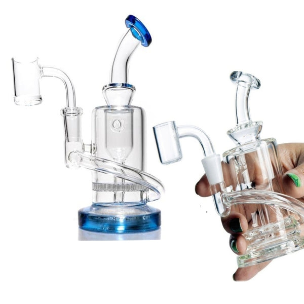 Hookahs 16cm Height Glass Water Bongs Recycler Oil Rigs Dab Bong Smoke Glass Pipe Bubbler dabber with 10mm banger