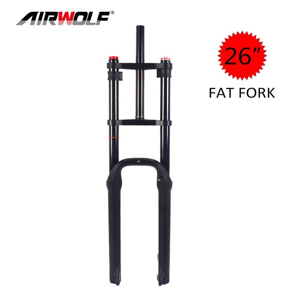 Airwolf 26er Air Suspension Fat Bike Front Fork Mountain mtb Bicycle Snow Sand Beach QR Forks 180mm Travel 135*9mm Bikes Parts fit 4.0&quot;