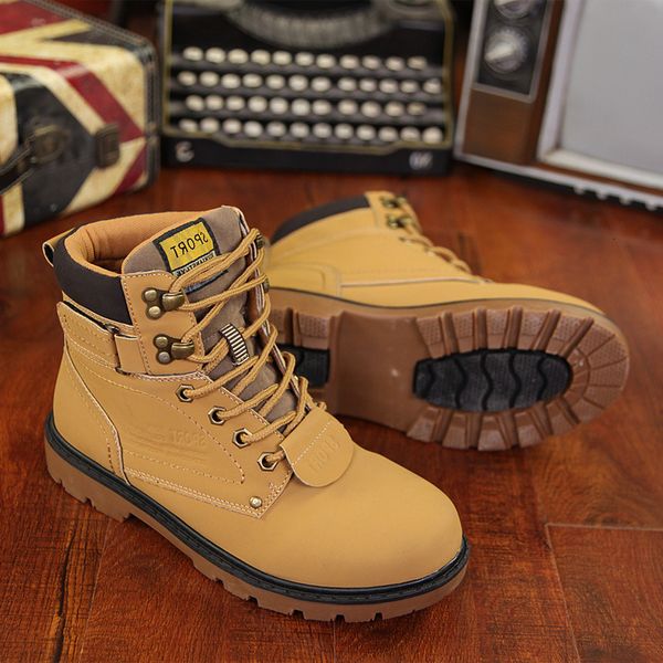 Winter Martin Boots Men&#039;s Lace Up Tooling Shoes High Top Desert Outdoor Plush Large Cotton