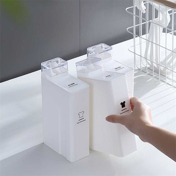 Liquid Dispenser Large Capacity Laundry Bottle Bathroom Refillable Plastic Detachable Storage Shower Shampoo Dispenser 211130