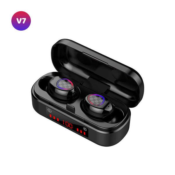 TWS Bluetooth Earphones V5.1 V7 Wireless Headsets Waterproof for Android and iOS Stereo Sport Headphone with Mic