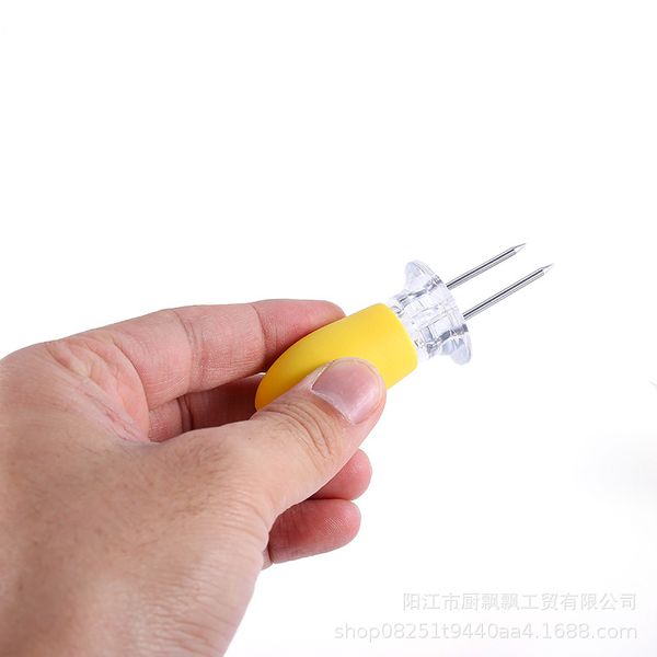 Corn On The Cob Holders BBQ Corn Holders Safe Stainless Steel Meat Fruit Forks 2 pcs-set DH5700