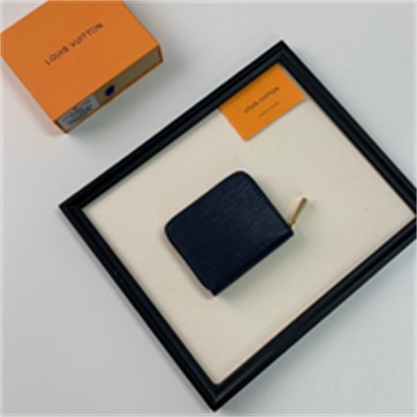 Key Brand Designer Luxury Card M60067 Blue Men Real Holders Leather Long Chain Wallets Compact Purse Clutches Evening