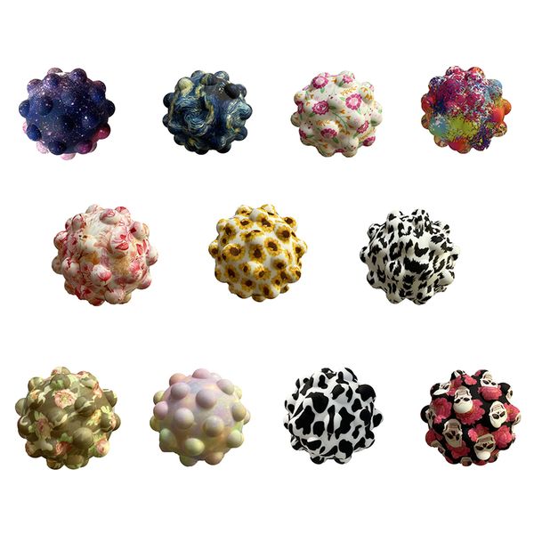 Fidget Toys Sensory Christmas Printing Decompression press ball elasticity Push Bubble Anti Stress Educational Children Adults Surprise Whol