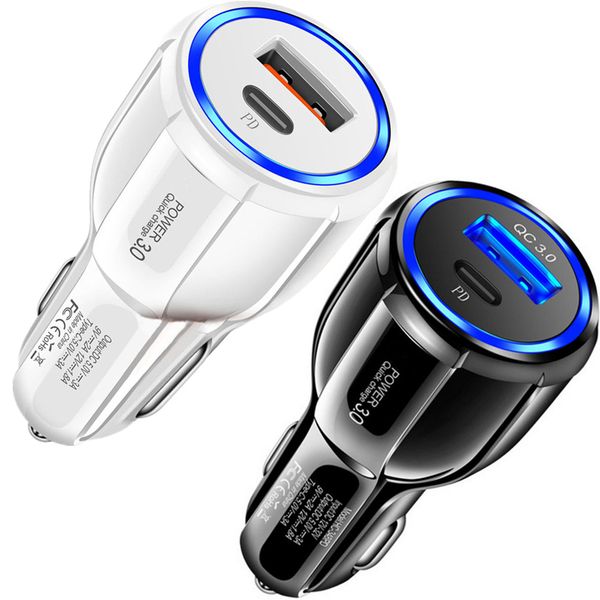 30W 18W Fast Quick Chargers PD USb-C Type c QC3.0 Car Charger Auto Power Adapters For IPhone 7 8 11 12 13 14 Pro max Samsung S20 S21 S22 htc