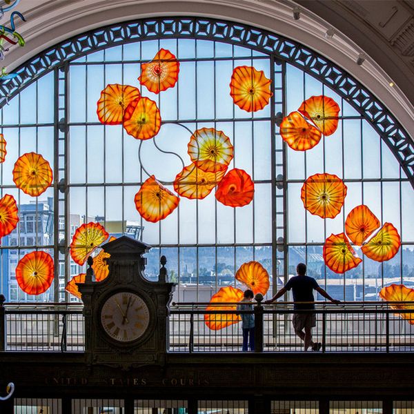 Abstract Lamp Hand Blown Glass Plates Wall Decor Lighting for Home Customized Colored Modern Decoration Art 20 to 45 CM