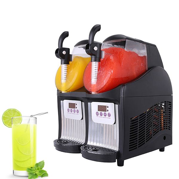 Commercial Double Tank Slush Machine Snow Melting Machine Snow Mud Maker Desktop Cold Drink Juice Machine