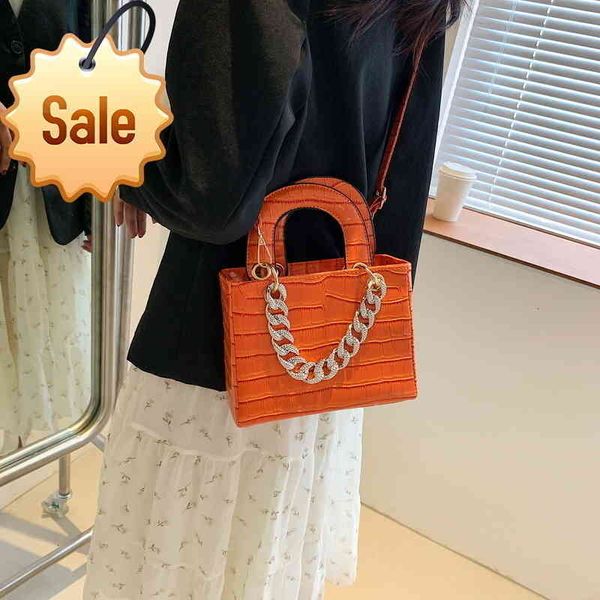 Diana Bag Female 2021 New Fashion Trend One Shoulder Diagonal Span Portable Chain Candy Stone Pattern Small Square