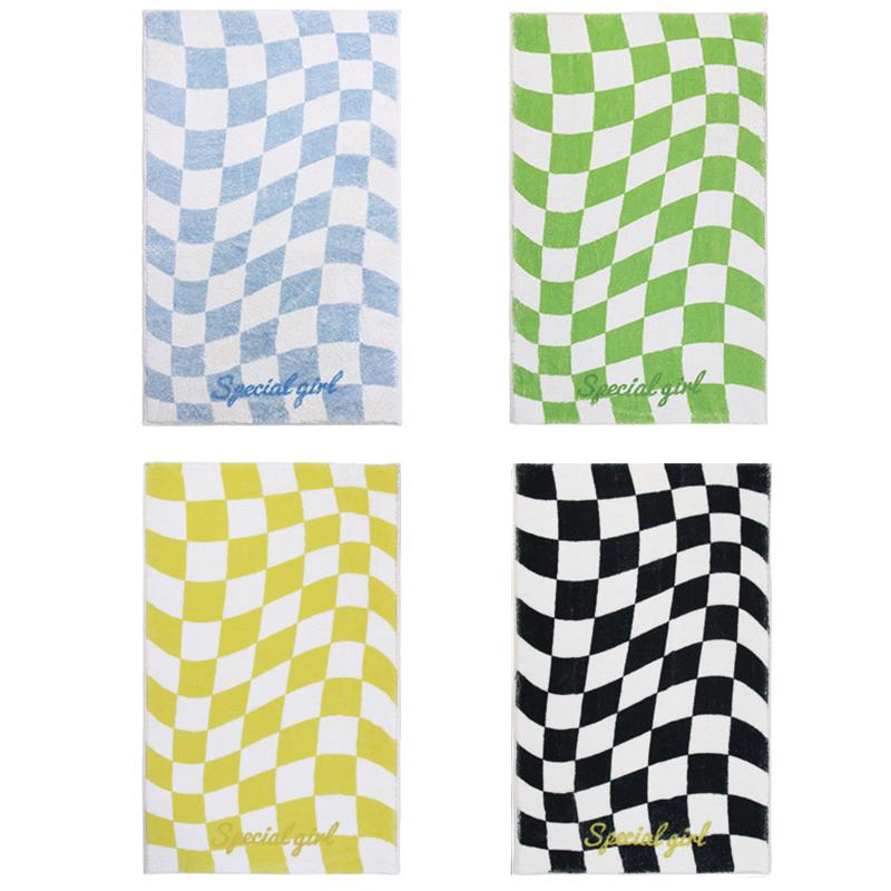 Carpets Bedside Carpet Fluffy Bathmat Soft Checkboard Bathroom Rug Function Entrance Floor Mat Anti Slip Pad Aesthetic Home Decor