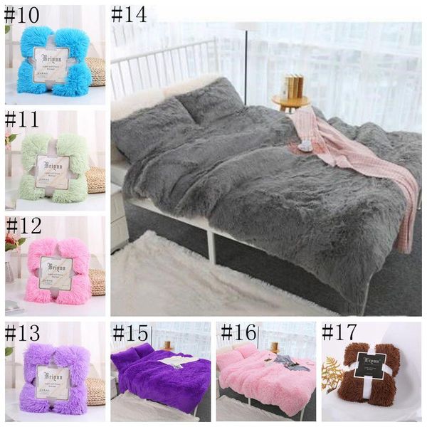 Plush Blanket 12style Super Soft Long Shaggy Blankets Fuzzy PV Faux Fur Warm Elegant Cozy Throw Sofas Bedding 80*120cm Household goods