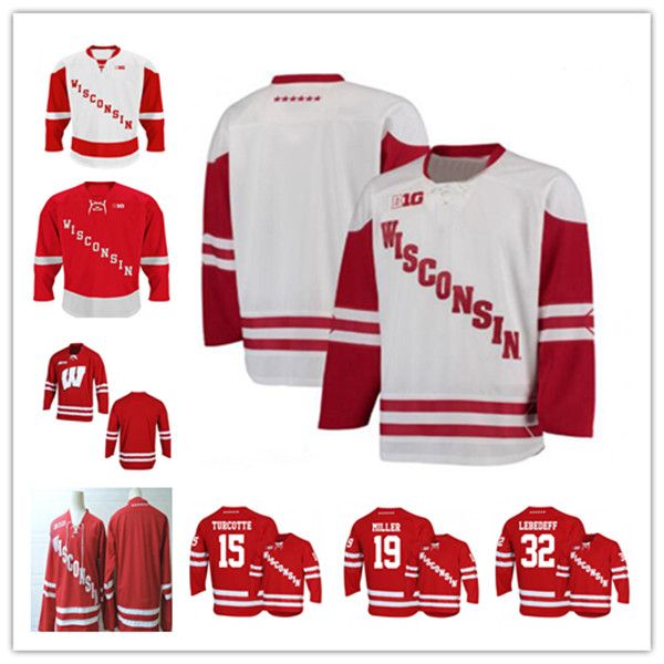 Wisconsin Badgers College Hockey Jerseys Custom Dylan Holloway Cole Caufield Brock Ty Pelton-Byce Ty Emberson Brian Elliott Ryan McDonagh Co