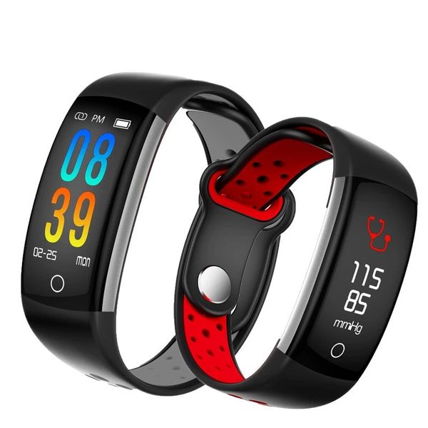Q6 Smart Watch Colors Screen Bracelet Bluetooth 5.0 Waterproof Heart Rate Blood Pressure Monitor Pedometer Calorie Burn Mileage