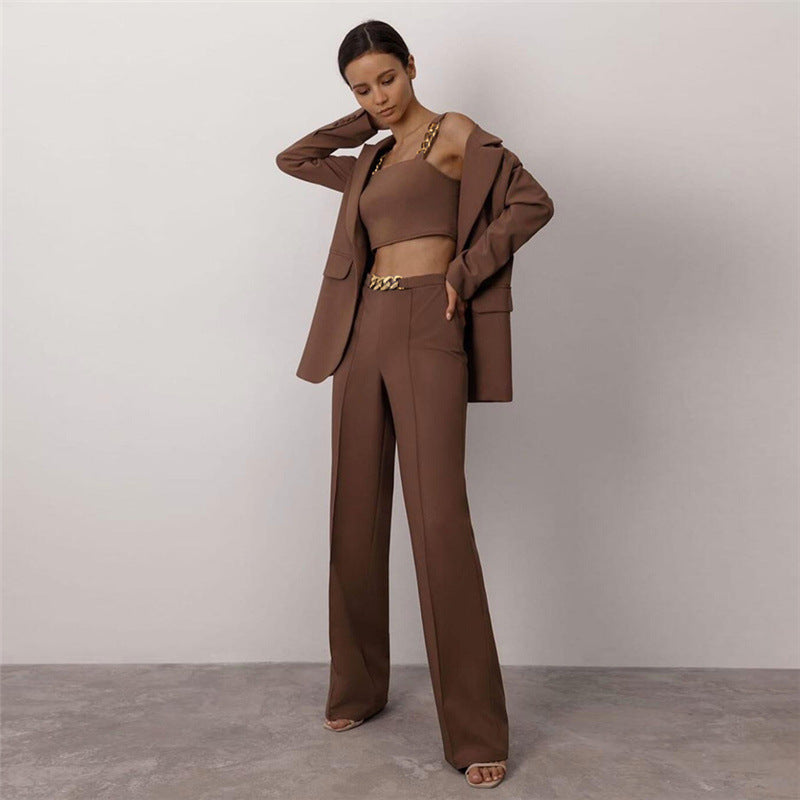 Blazer Fashion Womens Suits Blazers High Quality Women Suit crop top pants Designer Ladies Clothing Breasted girls Set Casual Formal wear Outerwear