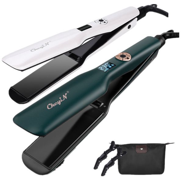 Fast Heating 44Mm Wide Plate Hair Straightener Lcd Display Flat Iron Temperature Control Straightening Iron Hair Care