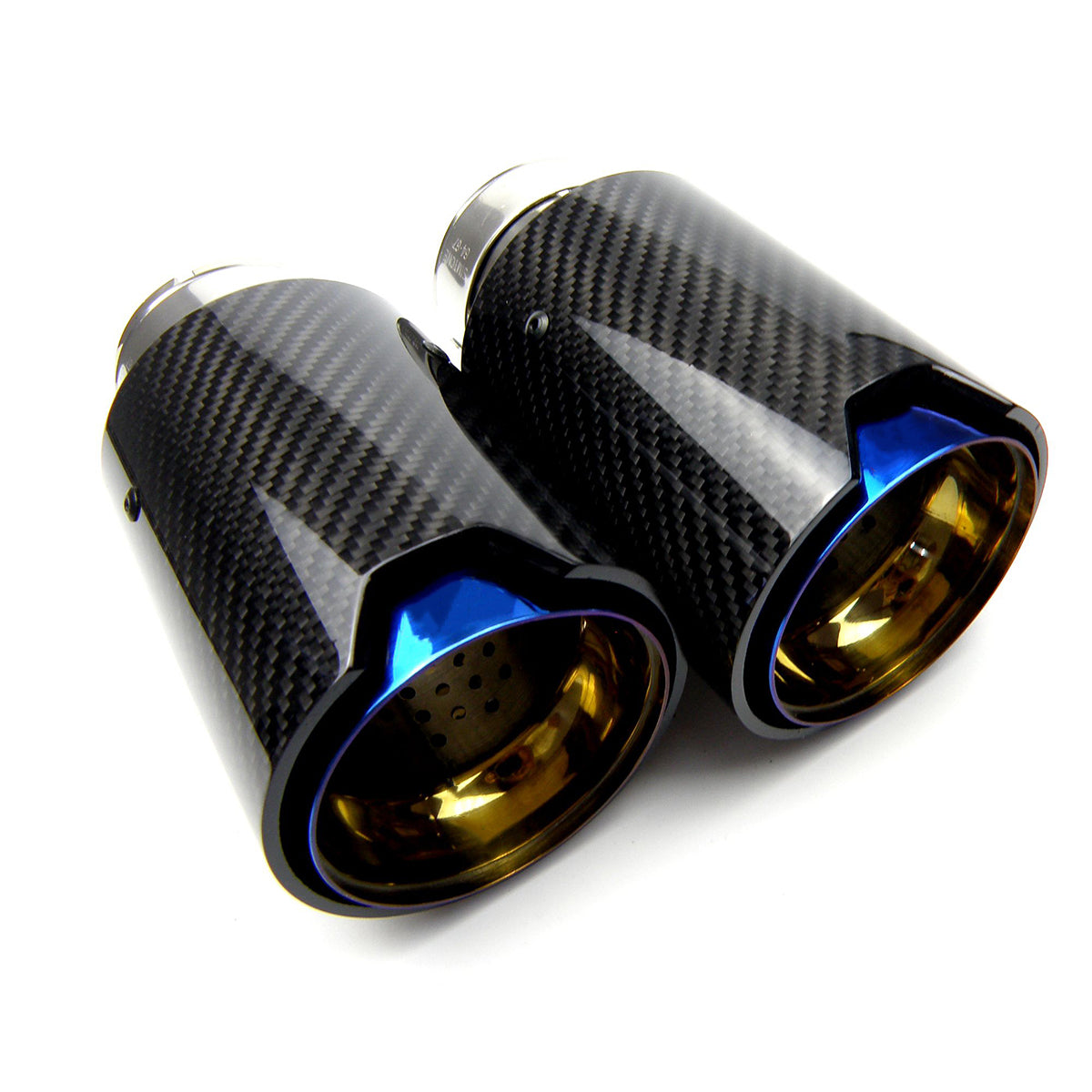 GTPARTS 1PCS Universal car exhaust pipe M LOGO Burnt Blue Carbon Fiber Exhaust Tips for BMW f21 f22 f30 f32 f34