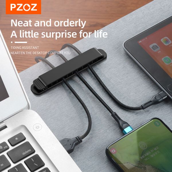 Cable Organizer Silicone USB Cable Winder Desktop Tidy Management Clips Cable Holder for Mouse Headphone Wire Organizer
