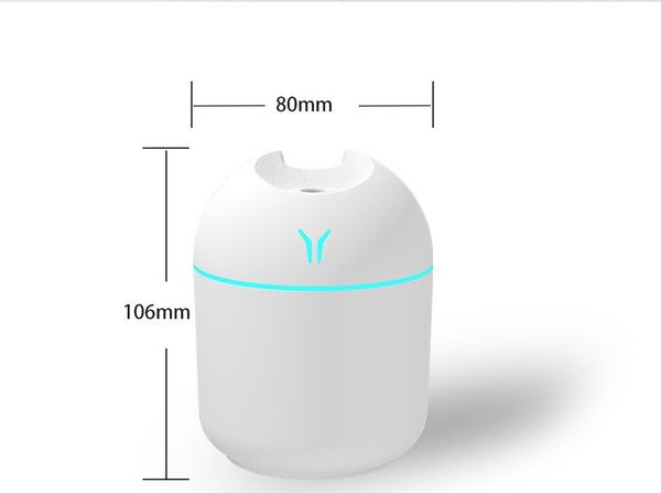 Humidifiers Mini Air Humidifier Oil Diffuser For Home Car 250ML Ultrasonic Mist Maker with LED Night Lamp Diffuser CL250104