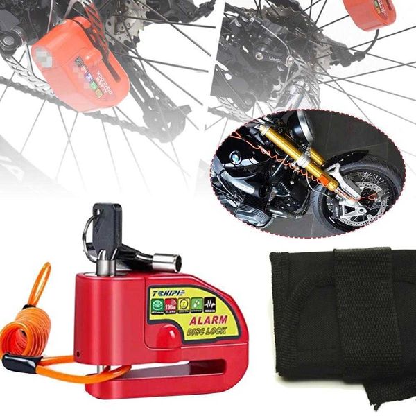 New Bicycle Disc Brake Lock 110dB Loud Anti Theft Alarm Waterproof for Bikes Motorcycles Scooter with Reminder Fast deliv