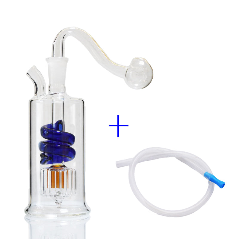 5 inch Height Glass Hookah Smoke Shisha Diposable Small Glass Oil Burner Pipes Ash Catchers Percolater Bong Bubbler Tobacco Bowl Mini Smoking pipe W