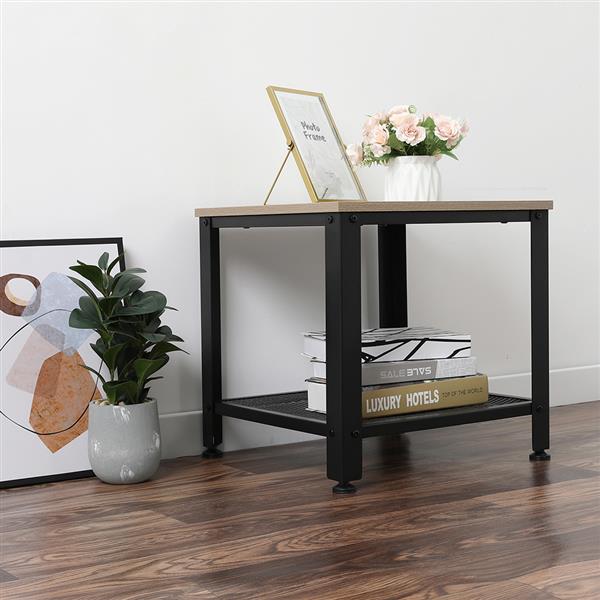 Living Room Furniture Coffee Multifunctional Iron Art Stylish Steel And Wood Sofa Side Table