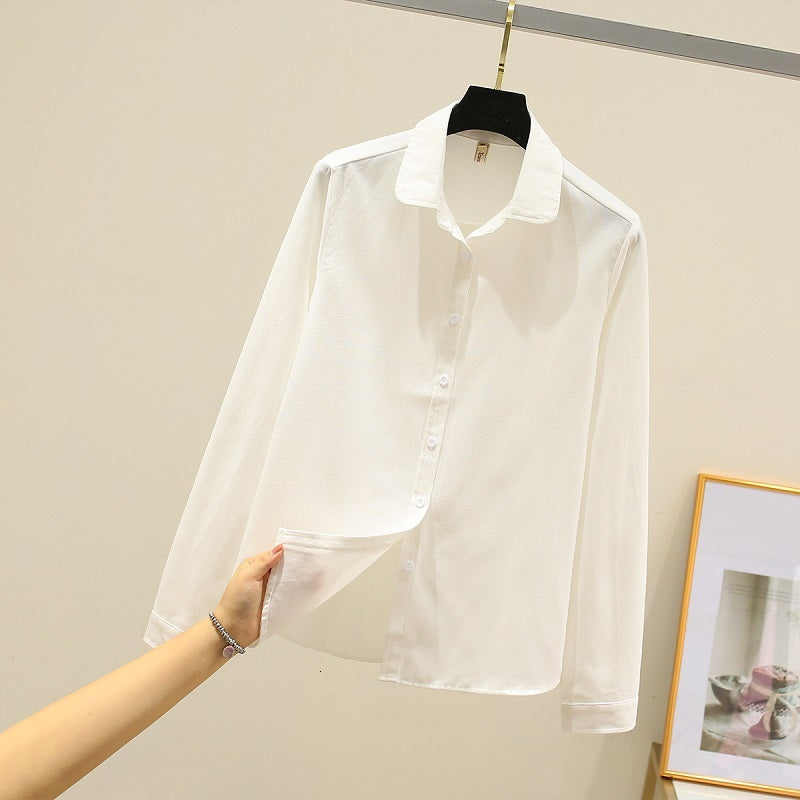 2021 Oxford Shirts Womens Blouses Long Sleeve Casual Cotton Girls Tops Student Shirt Female Clothes Outwear Spring New Solid Color 4kgq