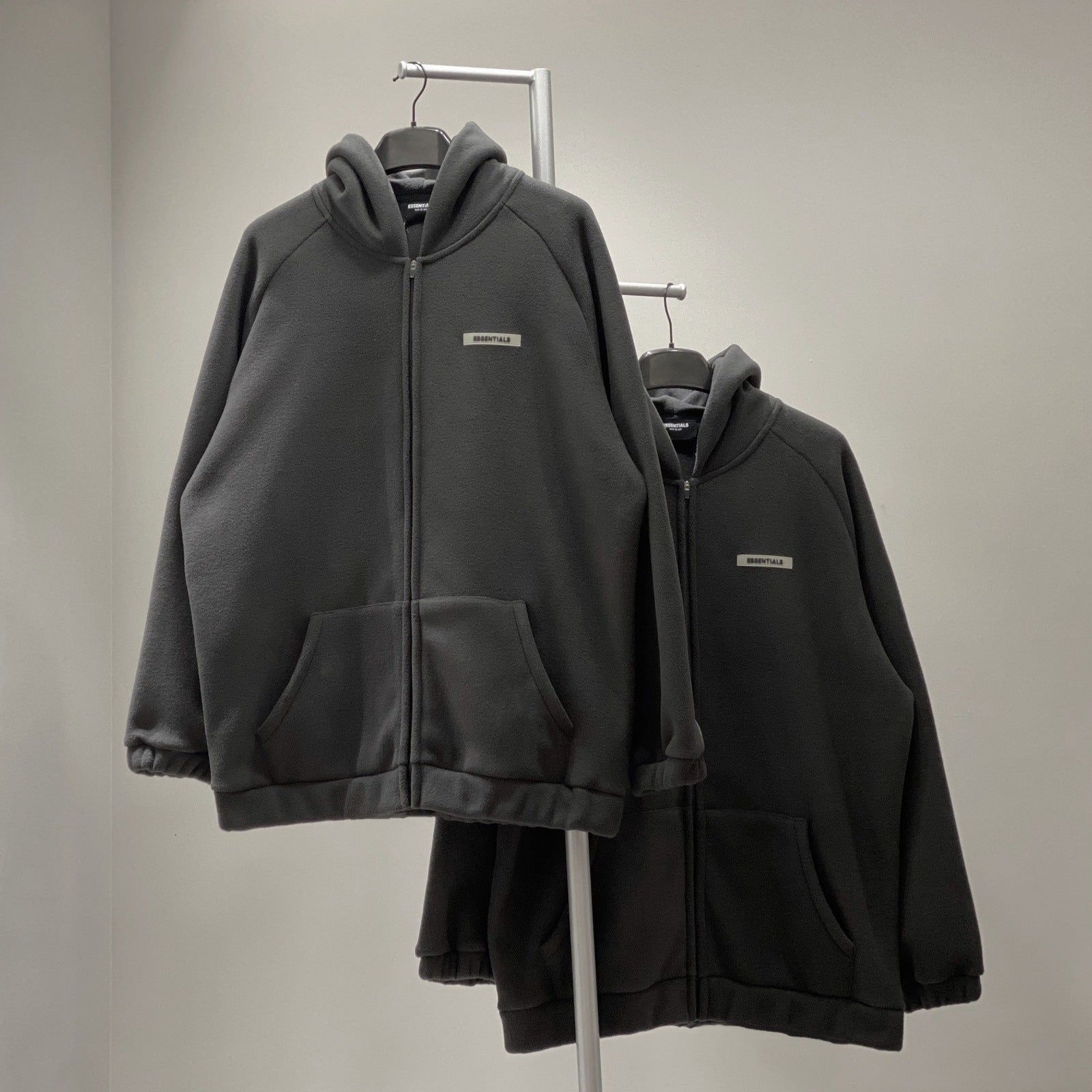 2021 New Autumn Winter Double-sided Polar Fleece Hooded Men and Women Zipper Cardigan Trend Brand Loose Jacket Fashion Hoodie Emmw