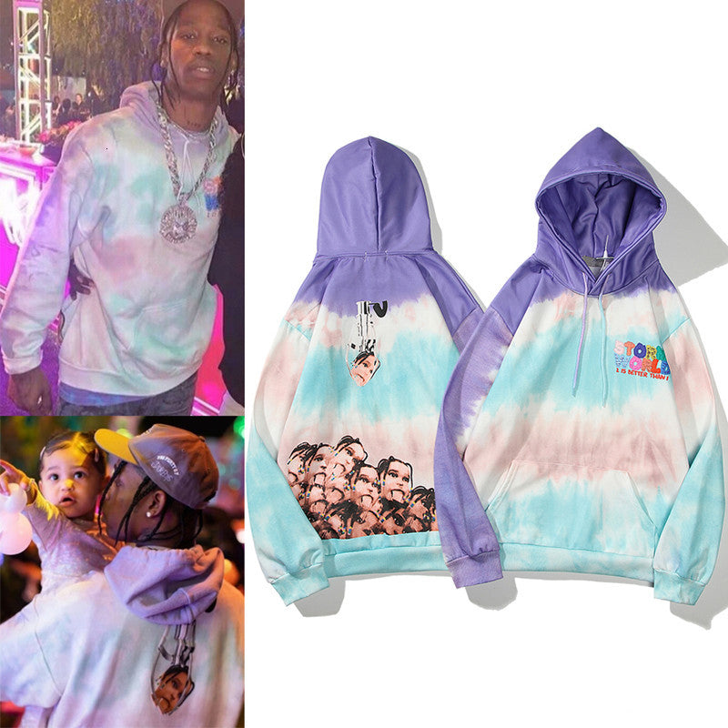 2021 New High Street Brand Men&#039;s Hip-hop Women&#039;s Hoodie Tie-dye Clothing Three-dimensional Printing Plus Veet Loose Version Hqc6