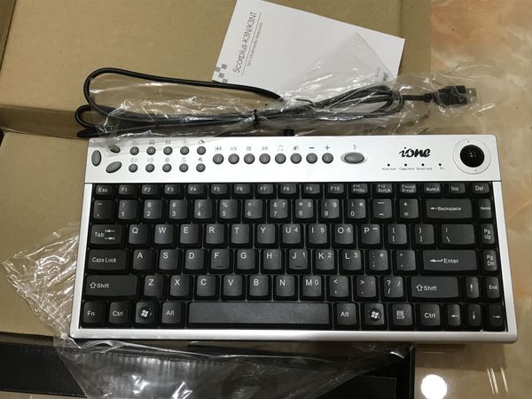 iOne Multimedia Trackball Keyboard Scorpius K3NT - Slim Design USB Wireless Multi-Function Key Shortcuts for PC Laptop