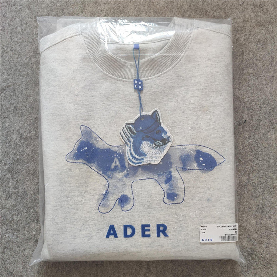 2021 New Fox Embroidery Ader Error Maison Kitsune Crewneck Sweatshirts Men Women 1:1 Best Quality Adererror Pullover Hoodie 8gw0