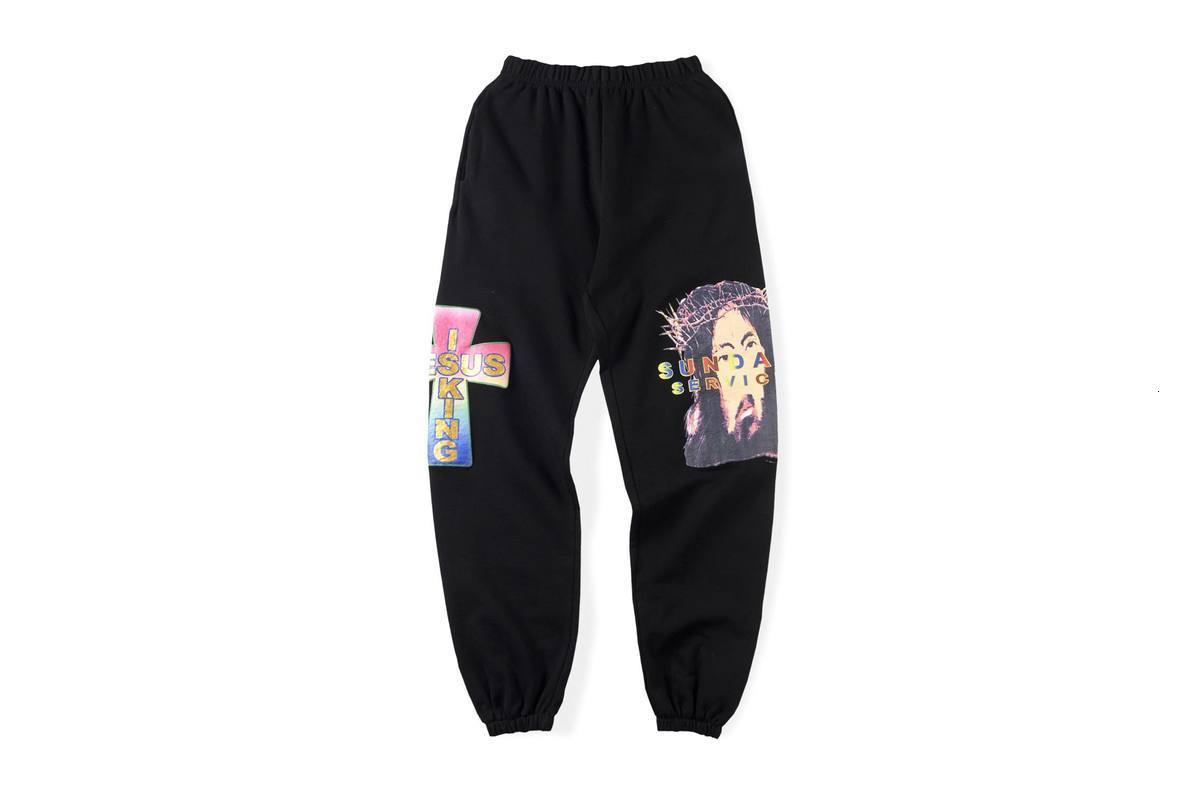 2021 New Kanye West Pants Hip Hop High Street Cross Casual Leggings Jesus Is King Sweatpants 2adq