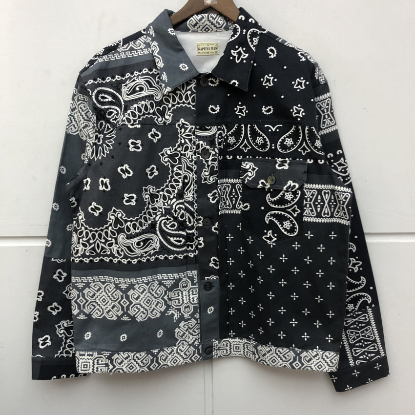 2021 New Cashew Flower Kapital Denim Jacket Men Women 1:1 Top Quality Button Coat Cargo Outerwear Mens Clothing Xko0