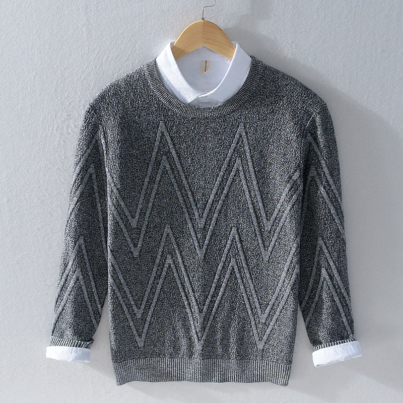 2021 Autumn and Winter Italian Style Male Mesh with Long Sleeves Thick Blouses for Casual Svetr Sweater Afmg