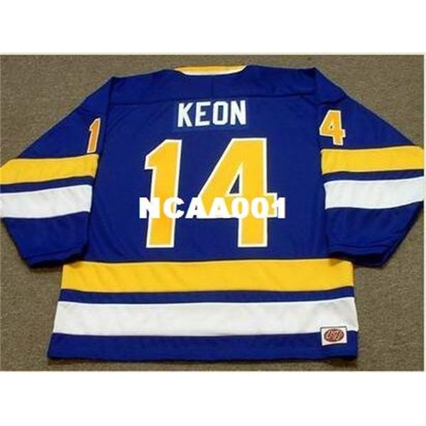 001s #14 DAVE KEON Minnesota Fighting Saints 1975 WHA Retro Hockey Jersey or custom any name or number retro Jersey