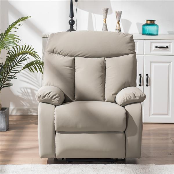 Living Room Furniture Type A Electric Lift Function Chair with Massage Silver White PU and B box