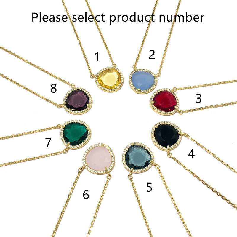 designer necklace exquisite ornamental stone multiple slice candy crystal necklace micro inlay diamond necklaces wedding dress jewelry