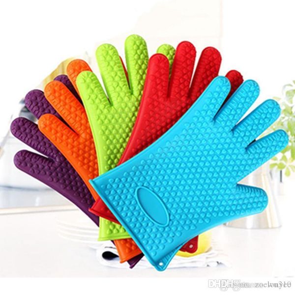 High Temperature Resistant Kitchen Silicone Single Gloves Anti-hot Bake Waterproof Non-Slip Microwave Use Silicone Cotton Gloves XDH0140 T03