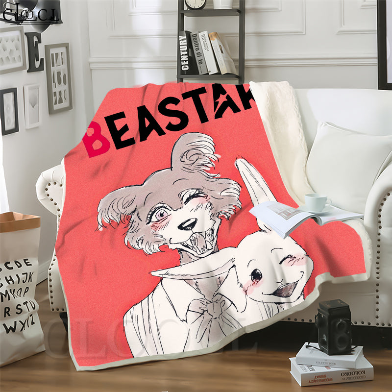 CLOOCL New Japan Anime BEASTARS Animal 3D Print Harajuku Air Conditioning Blanket Sofa Teens Bedding Throw Blankets Plush Quilt