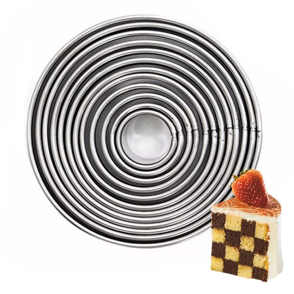 12pcs-Lot Stainless Steel Mousse Cake Ring Round Circle Cake Cookie Dessert Making Molds DIY Pastry Fondant Baking Tool With Box 210225