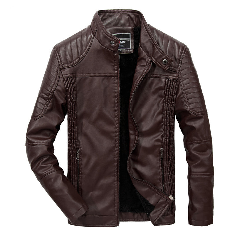 2021 New Men Winter Thick Leather Spring Autumn Fashion High Quality Pu Casual Biker Jacket Male Outerwear & Coats A7en