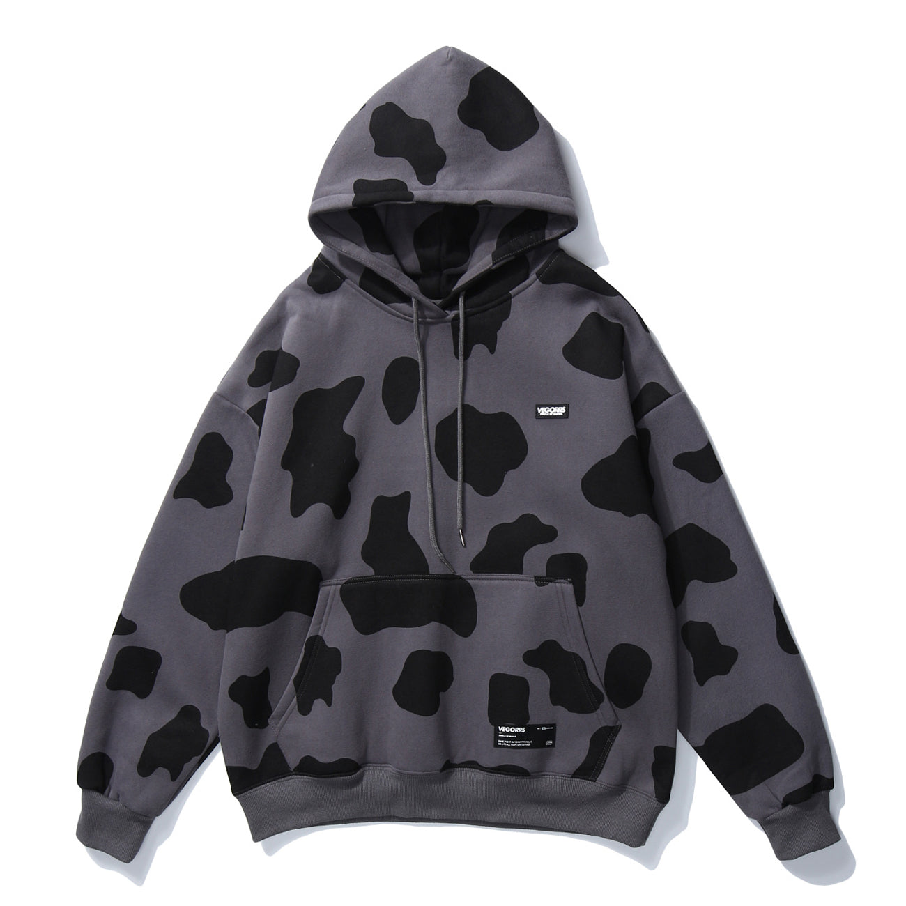 New Hip 2021 Hop Streetwear Cow Color Print Harajuku Sweatshirt Fleece Cotton Hooded Pullover Men Winter Hoodie 4RQV