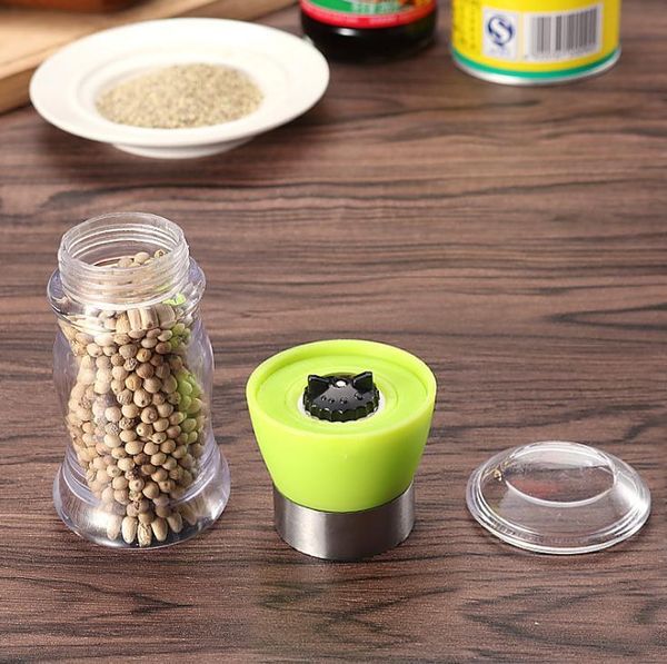 100pc Hot Creative Stainless Steel Mill Salt Pepper Diy Manual Bottle Grinder Glass Kitchen Tool Pepper Grinder Bottle Wholesale