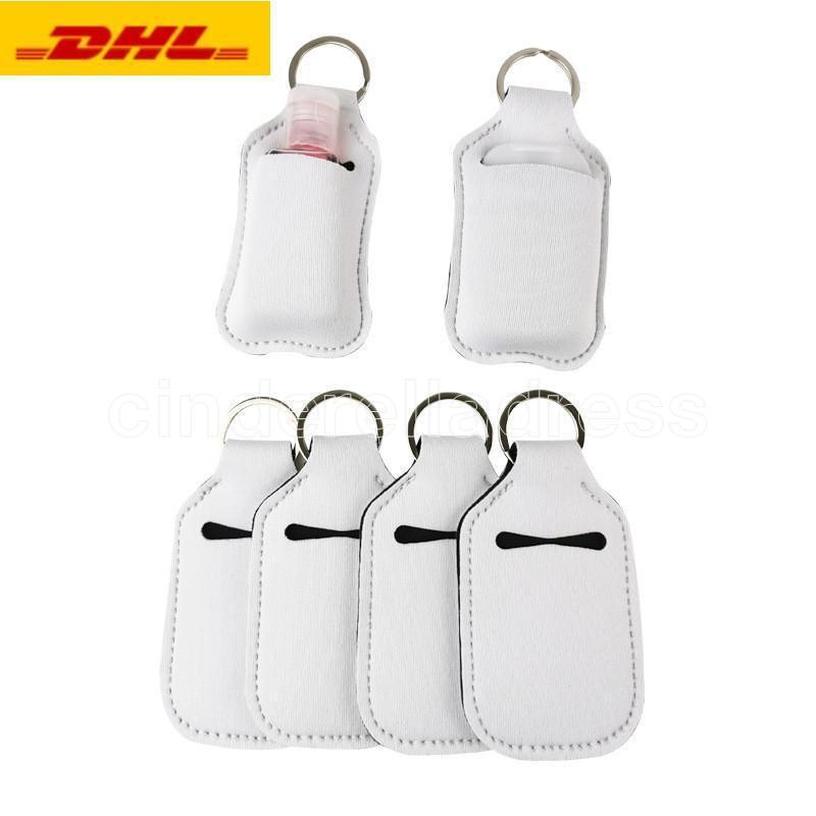 30ml sublimation blank Neoprene perfume bottle holder SBR blank hand sanitizer white perfume bottle holder keychain gift DHL fast