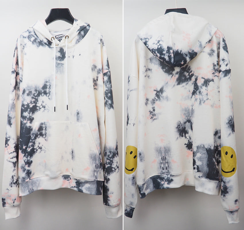 2021 New Kapital Tie-dye Hoodie Estilo Japo Camisola Manga Masculina Voltar Smiley Inverno Velo Pulver Tw30
