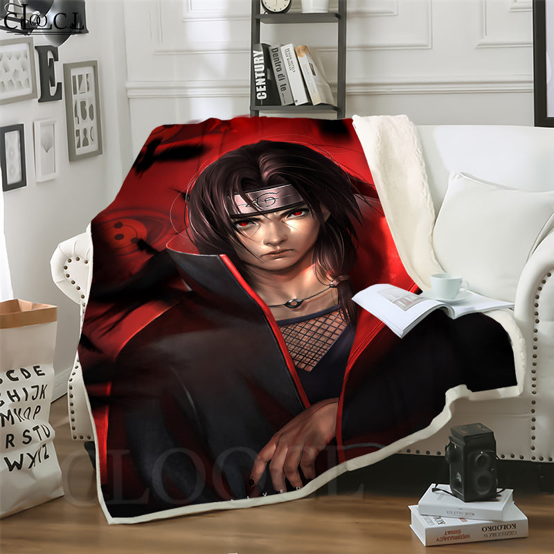CLOOCL Blankets Japan Anime NARUTO Uchiha Itachi 3D Print Air Conditioning Travel Throw Blanket Teens Bedding Plush Quilt